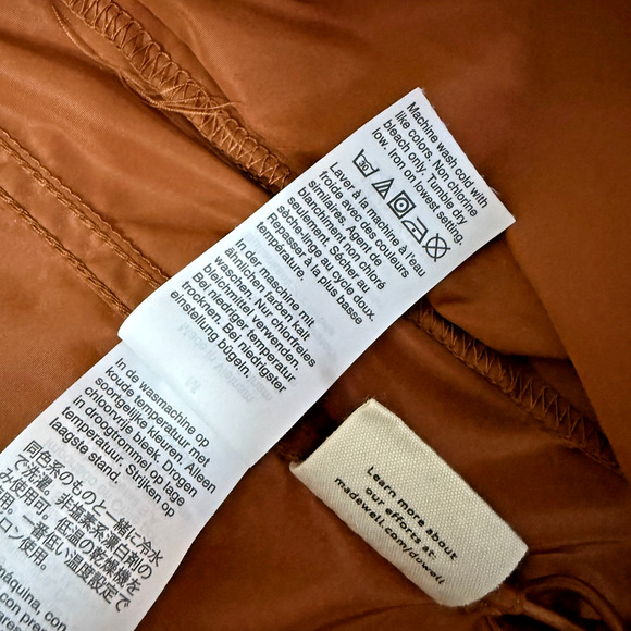 Madewell Women Raincheck Packable Raincoat Parka Hooded Windbreaker Medium Burnt - Picture 14 of 15